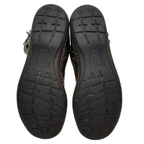 b.o.c Women's Black Pebbled Leather Flat Heel Riding Boots Size 11 - Picture 10 of 13